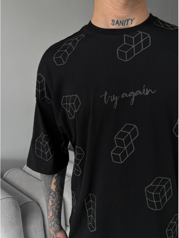 Oversize футболка з принтом
