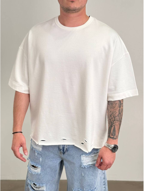 Oversize футболка з необробленим краєм