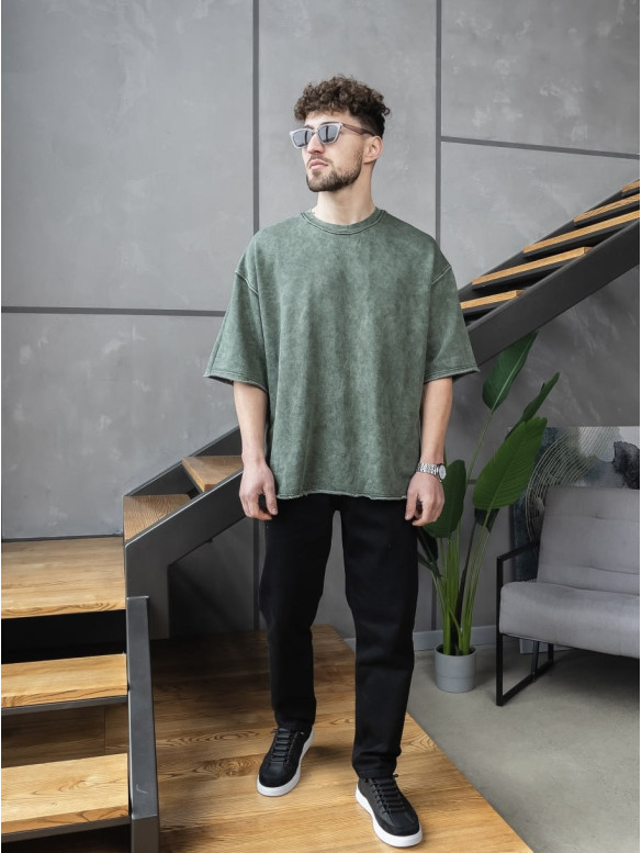 Oversize футболка з вивареної тканини