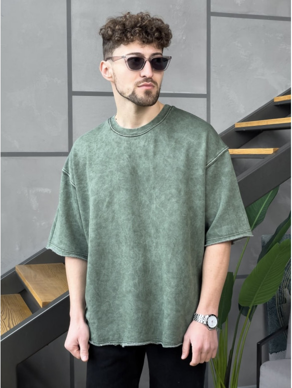 Oversize футболка з вивареної тканини