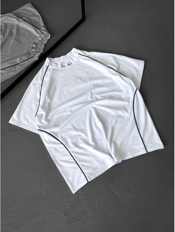 Oversize футболка з акцентною смужкою