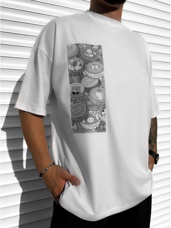 Oversize футболка з принтом