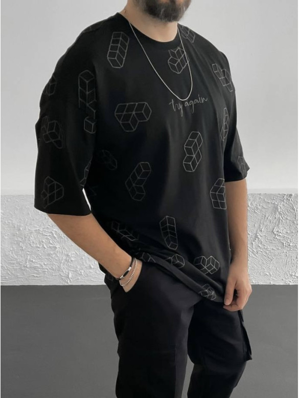 Oversize футболка з принтом