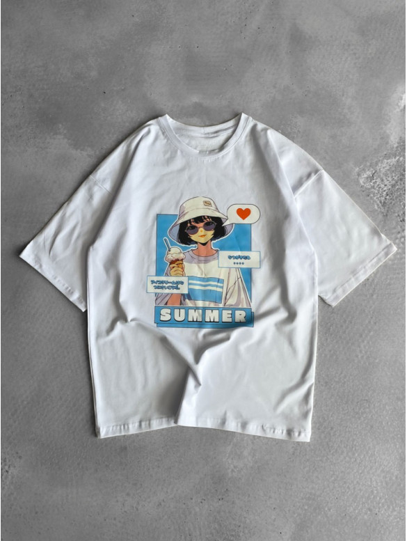 Oversize футболка з принтом