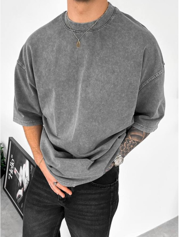 Oversize футболка з вивареної тканини