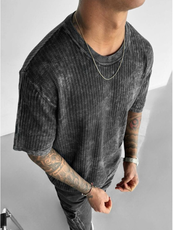 Oversize футболка з фактурної тканини