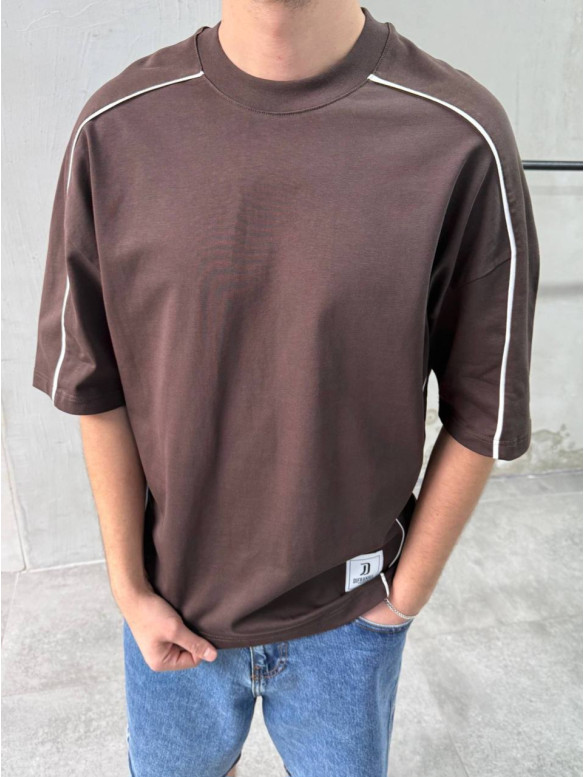 Oversize футболка з контрастним кантом