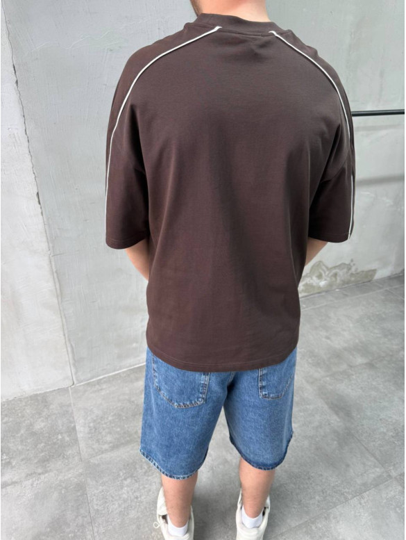 Oversize футболка з контрастним кантом