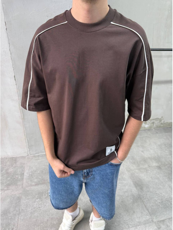 Oversize футболка з контрастним кантом