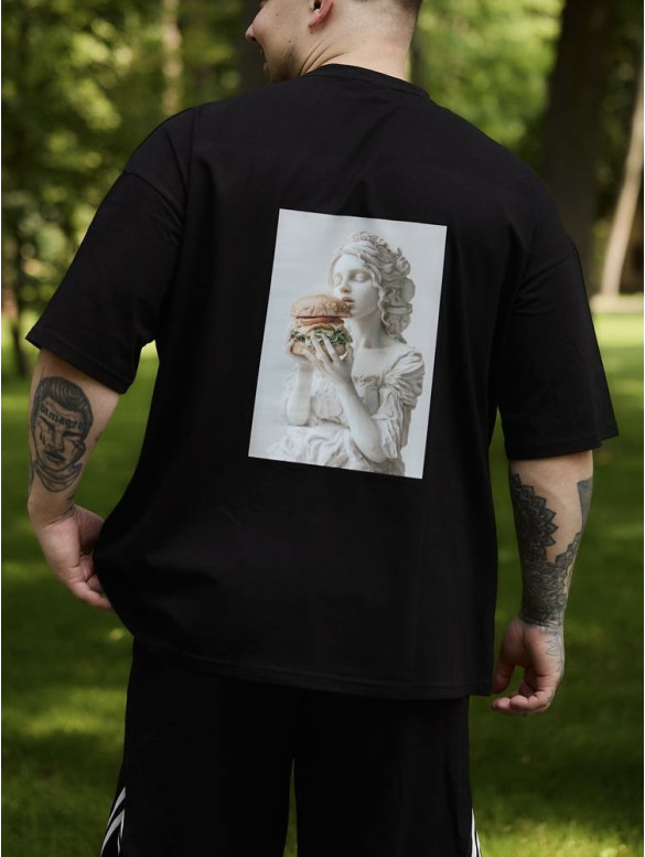 Oversize футболка з принтом