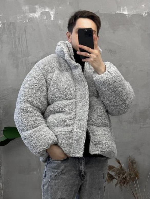 Зимова плюшева куртка oversize