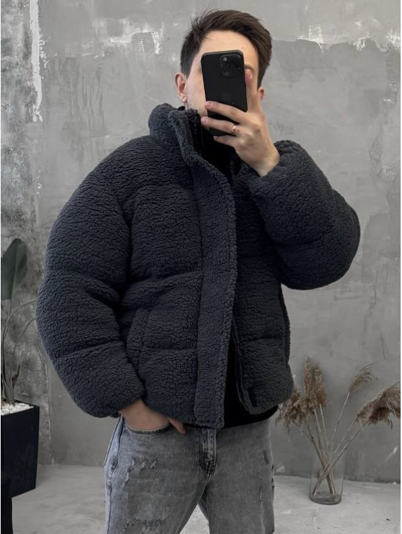 Зимова плюшева куртка oversize