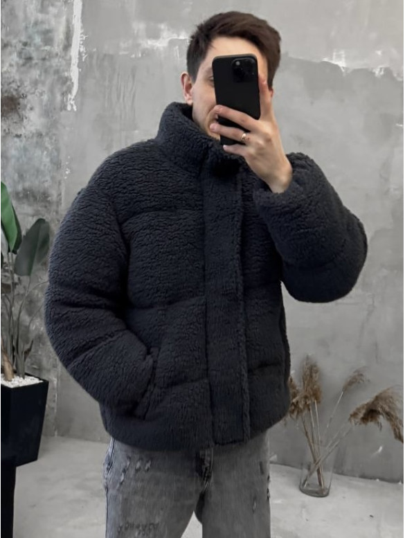 Зимова плюшева куртка oversize