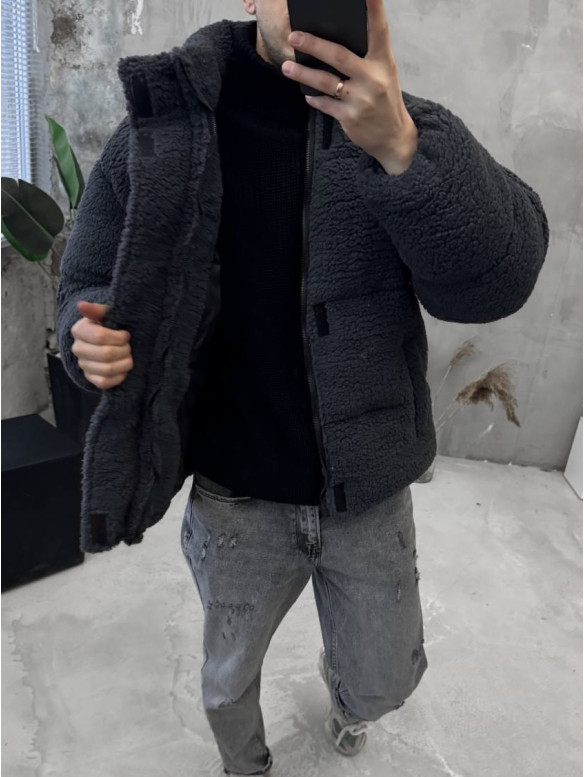 Зимова плюшева куртка oversize