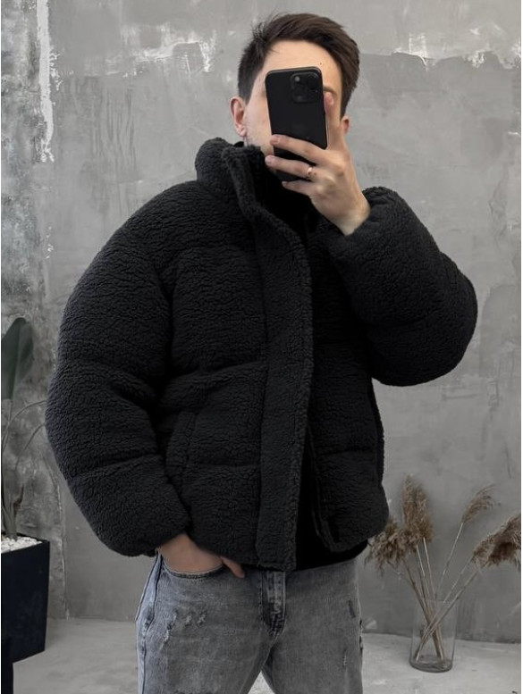 Зимова плюшева куртка oversize
