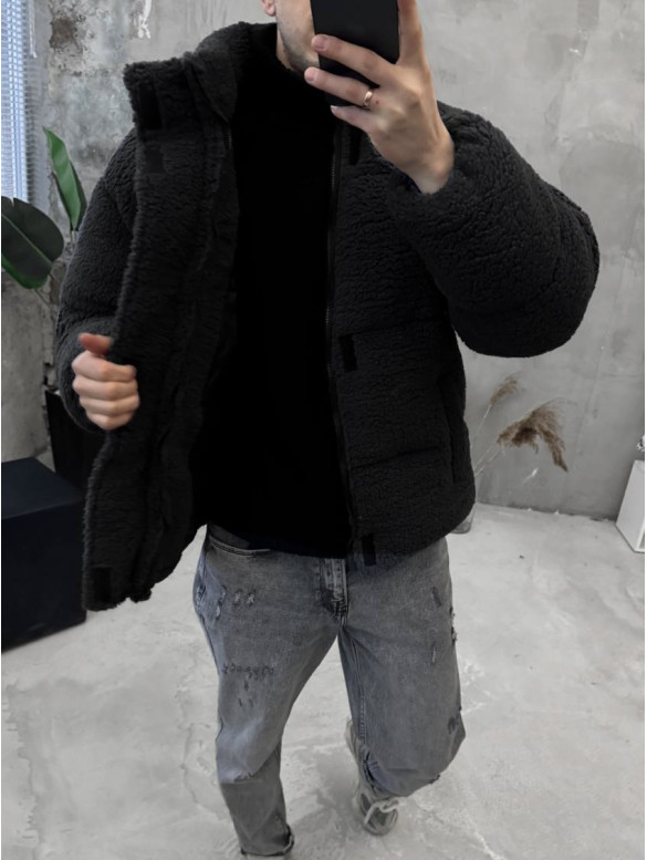 Зимова плюшева куртка oversize