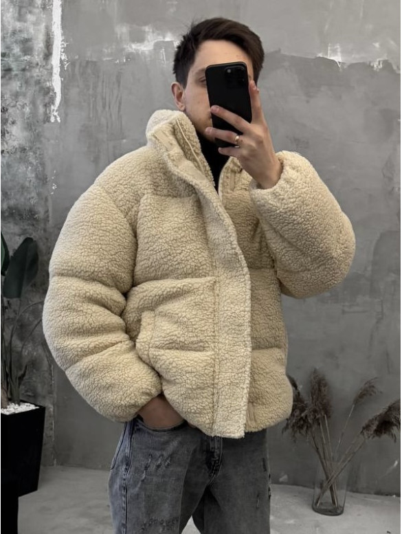 Зимова плюшева куртка oversize