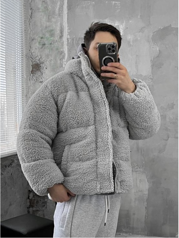 Зимова плюшева куртка oversize