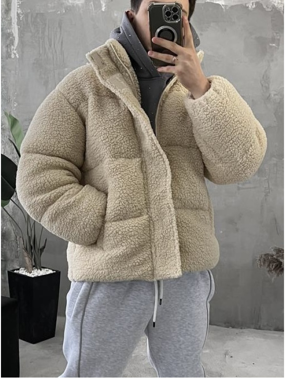 Зимова плюшева куртка oversize