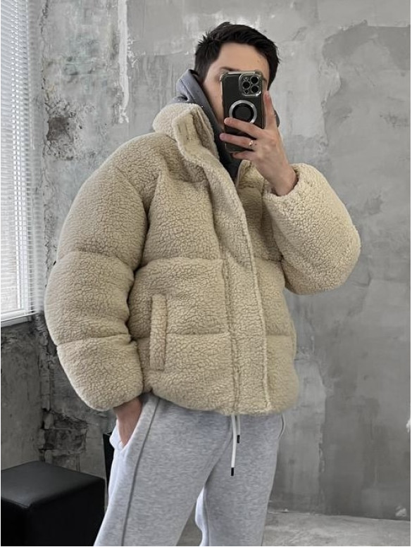 Зимова плюшева куртка oversize