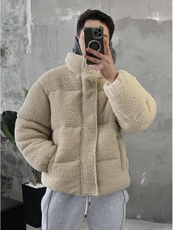 Зимова плюшева куртка oversize
