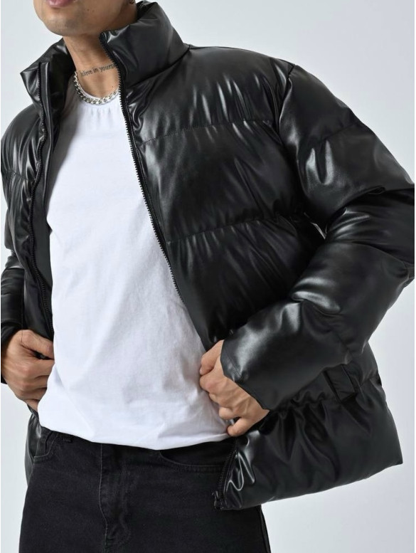 Зимова шкіряна куртка oversize