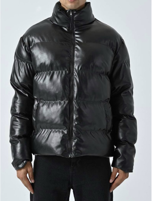 Зимова шкіряна куртка oversize